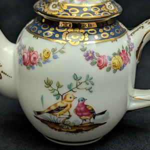 Miniature V&A Museum "Tournay" Teapot (Franklin Mint) 🇧🇪⚜️🐦