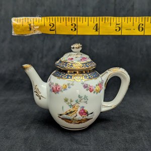 Miniature V&A Museum "Tournay" Teapot (Franklin Mint) 🇧🇪⚜️🐦