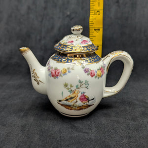 Miniature V&A Museum "Tournay" Teapot (Franklin Mint) 🇧🇪⚜️🐦