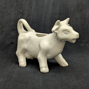 Vintage White Figural Cow Creamer (Unmarked Ceramic) 🐄🥛🤍