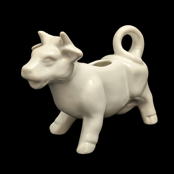 Vintage White Figural Cow Creamer (Unmarked Ceramic) 🐄🥛🤍