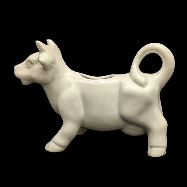Vintage White Figural Cow Creamer (Unmarked Ceramic) 🐄🥛🤍