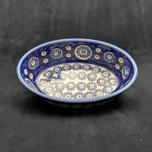 Small Oval Polish Pottery Dish/Baker (Bolesławiec, Traditional Peacock Eye) 🇵🇱🍽️💙