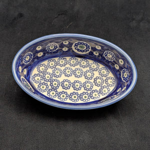 Small Oval Polish Pottery Dish/Baker (Bolesławiec, Traditional Peacock Eye) 🇵🇱🍽️💙