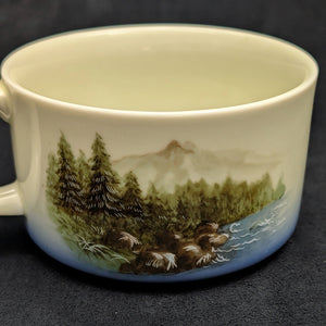 Vintage Otagiri Rainbow Trout Soup Mug (Fishing Theme, Made in Japan) 🎣🌲🇯🇵