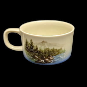 Vintage Otagiri Rainbow Trout Soup Mug (Fishing Theme, Made in Japan) 🎣🌲🇯🇵