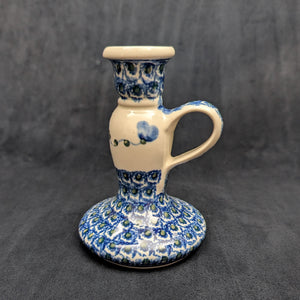 Authentischer polnischer Kerzenleuchter aus Keramik (Ceramika Artystyczna, Pfauenaugenmuster) 🇵🇱🕯️💙