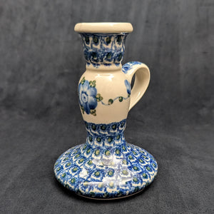 Authentischer polnischer Kerzenleuchter aus Keramik (Ceramika Artystyczna, Pfauenaugenmuster) 🇵🇱🕯️💙