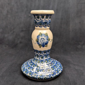 Authentischer polnischer Kerzenleuchter aus Keramik (Ceramika Artystyczna, Pfauenaugenmuster) 🇵🇱🕯️💙