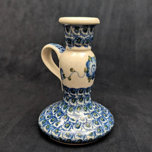 Authentischer polnischer Kerzenleuchter aus Keramik (Ceramika Artystyczna, Pfauenaugenmuster) 🇵🇱🕯️💙