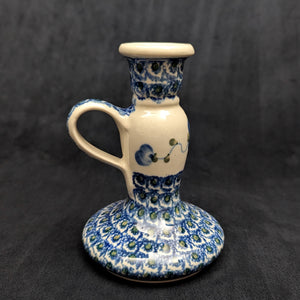 Authentischer polnischer Kerzenleuchter aus Keramik (Ceramika Artystyczna, Pfauenaugenmuster) 🇵🇱🕯️💙