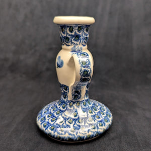 Authentischer polnischer Kerzenleuchter aus Keramik (Ceramika Artystyczna, Pfauenaugenmuster) 🇵🇱🕯️💙