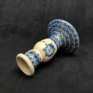 Authentischer polnischer Kerzenleuchter aus Keramik (Ceramika Artystyczna, Pfauenaugenmuster) 🇵🇱🕯️💙