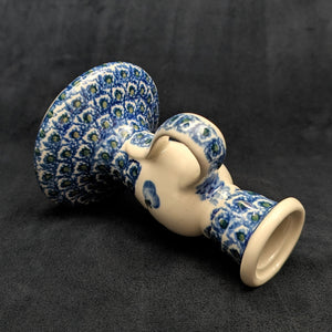 Authentischer polnischer Kerzenleuchter aus Keramik (Ceramika Artystyczna, Pfauenaugenmuster) 🇵🇱🕯️💙