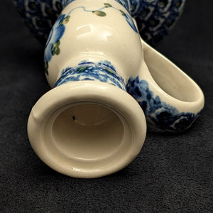 Authentischer polnischer Kerzenleuchter aus Keramik (Ceramika Artystyczna, Pfauenaugenmuster) 🇵🇱🕯️💙