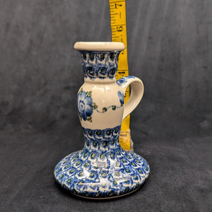 Authentischer polnischer Kerzenleuchter aus Keramik (Ceramika Artystyczna, Pfauenaugenmuster) 🇵🇱🕯️💙