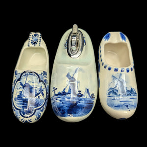 Vintage Delft Blue Figural Clog Accessories Set (Regina, Holland) 🇳🇱🔥⛵