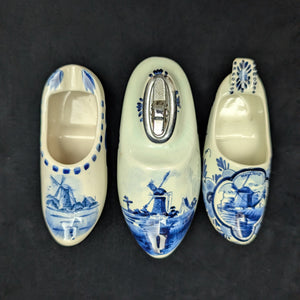Vintage Delft Blue Figural Clog Accessories Set (Regina, Holland) 🇳🇱🔥⛵