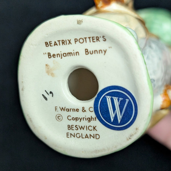 Vintage Beswick Beatrix Potter Figurine, "Benjamin Bunny" (Beswick England) 🐰🎩🥕