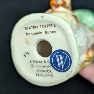 Vintage Beswick Beatrix Potter Figurine, "Benjamin Bunny" (Beswick England) 🐰🎩🥕