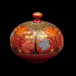 Vintage Hand-Painted Kashmiri Trinket Box (Papier-Mâché) 🇮🇳🌹✨