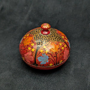 Vintage Hand-Painted Kashmiri Trinket Box (Papier-Mâché) 🇮🇳🌹✨
