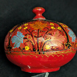 Vintage Hand-Painted Kashmiri Trinket Box (Papier-Mâché) 🇮🇳🌹✨