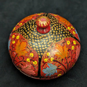 Vintage Hand-Painted Kashmiri Trinket Box (Papier-Mâché) 🇮🇳🌹✨