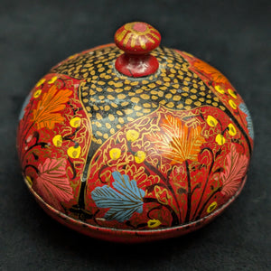 Vintage Hand-Painted Kashmiri Trinket Box (Papier-Mâché) 🇮🇳🌹✨
