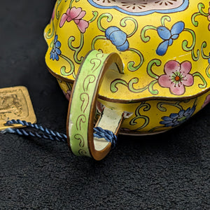 Miniature Hand-Painted Enamel Teapot (Limited Edition #114) 💛🌺✨