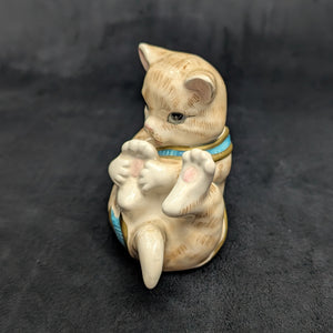 Fitz and Floyd "Kitten Kaboodle" Figurine (Playful Cat) 🐈🎀🌸