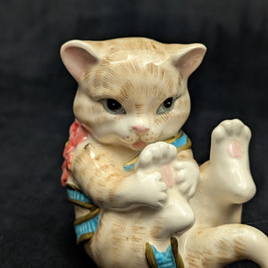 Fitz and Floyd "Kitten Kaboodle" Figurine (Playful Cat) 🐈🎀🌸