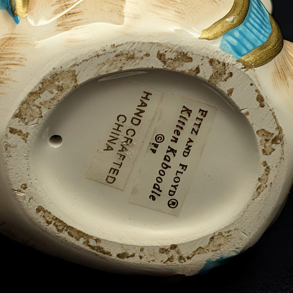 Fitz and Floyd "Kitten Kaboodle" Figurine (Playful Cat) 🐈🎀🌸