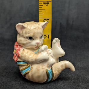 Fitz and Floyd "Kitten Kaboodle" Figurine (Playful Cat) 🐈🎀🌸