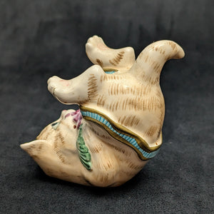 Fitz and Floyd "Kitten Kaboodle" Figurine (Belly Up Pose) 🐈‍⬛🎀💜