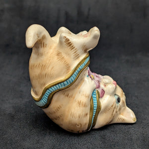 Fitz and Floyd "Kitten Kaboodle" Figurine (Belly Up Pose) 🐈‍⬛🎀💜