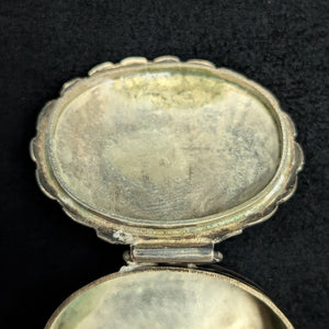 Vintage Southwestern Silver Pill Box/Snuff Box (Turquoise Cabochon) 🇺🇸💎🦪