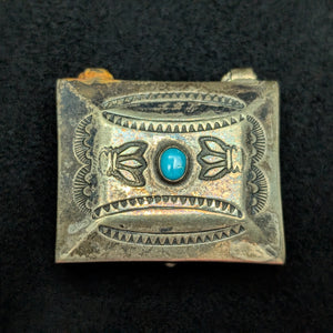 Vintage Navajo/Southwestern Silver Pill Box (Turquoise) 🇺🇸💎🗃️