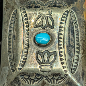 Vintage Navajo/Southwestern Silver Pill Box (Turquoise) 🇺🇸💎🗃️
