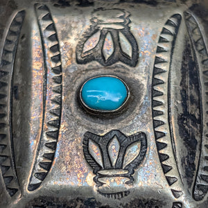 Vintage Navajo/Southwestern Silver Pill Box (Turquoise) 🇺🇸💎🗃️
