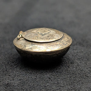 Antique Miniature Hand-Hammered Silver Pill Box/Amulet (Domed) 🥈💊✨