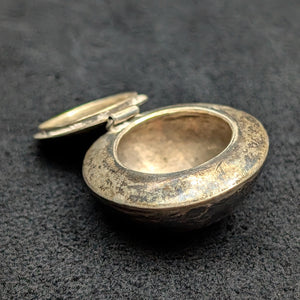 Antique Miniature Hand-Hammered Silver Pill Box/Amulet (Domed) 🥈💊✨