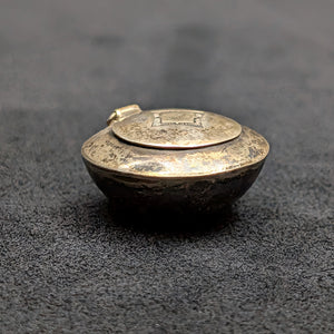 Antique Miniature Hand-Hammered Silver Pill Box/Amulet (Domed) 🥈💊✨