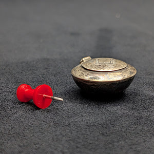 Antique Miniature Hand-Hammered Silver Pill Box/Amulet (Domed) 🥈💊✨