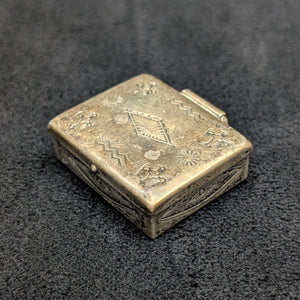 Vintage Sterling Silver Pill Box/Fob (Hand-Stamped Symbols) 🇺🇸🦅🥈