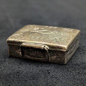 Vintage Sterling Silver Pill Box/Fob (Hand-Stamped Symbols) 🇺🇸🦅🥈