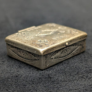 Vintage Sterling Silver Pill Box/Fob (Hand-Stamped Symbols) 🇺🇸🦅🥈