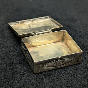 Vintage Sterling Silver Pill Box/Fob (Hand-Stamped Symbols) 🇺🇸🦅🥈