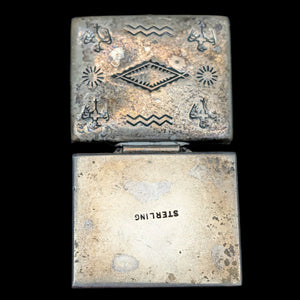 Vintage Sterling Silver Pill Box/Fob (Hand-Stamped Symbols) 🇺🇸🦅🥈