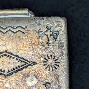 Vintage Sterling Silver Pill Box/Fob (Hand-Stamped Symbols) 🇺🇸🦅🥈